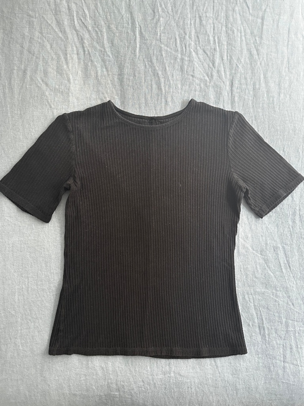 THE ROW Black Ribbed T-Shirt / US Size XS-S